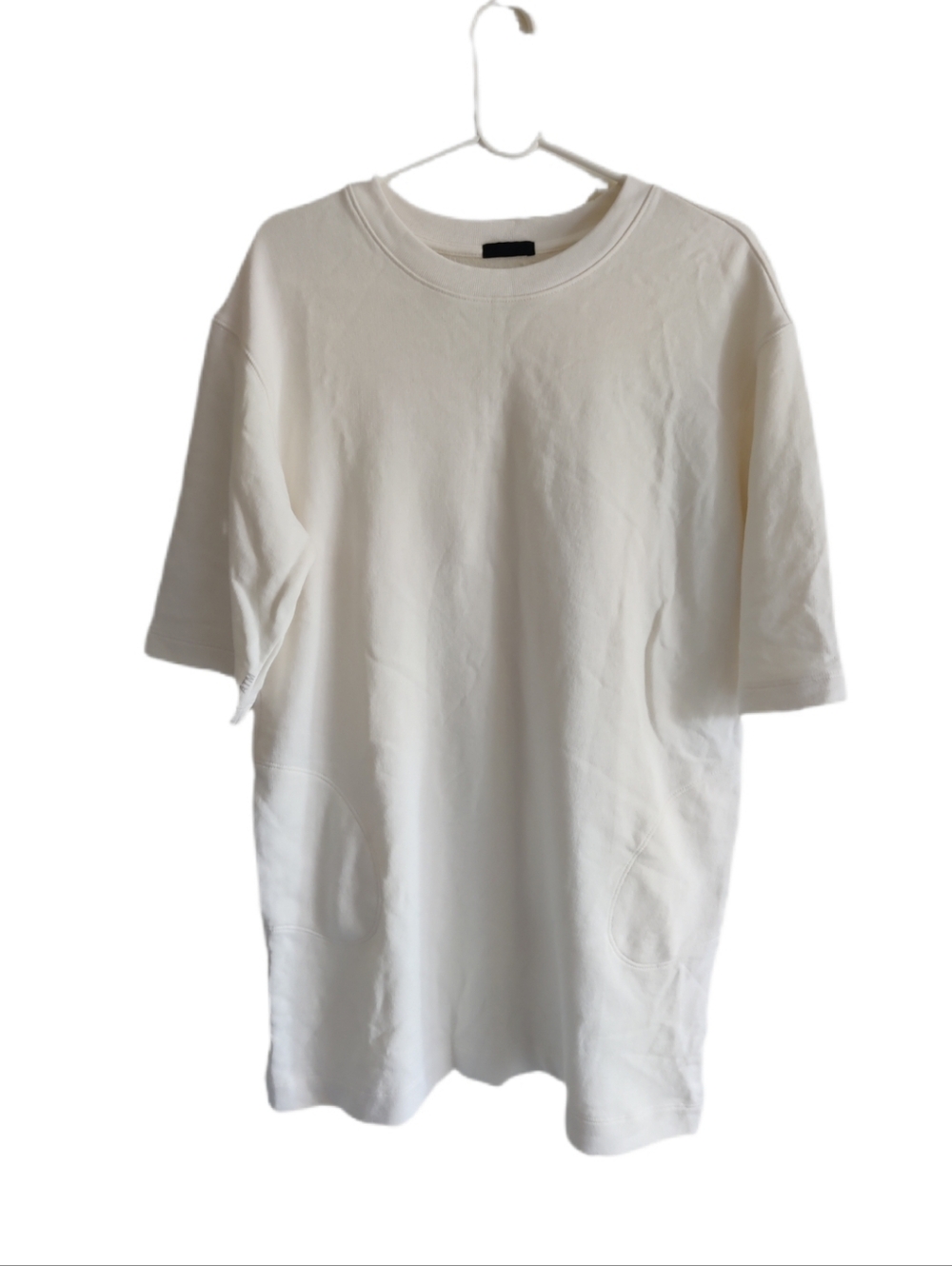 ATM White Jersey Dress 3/4 Length Sleeve